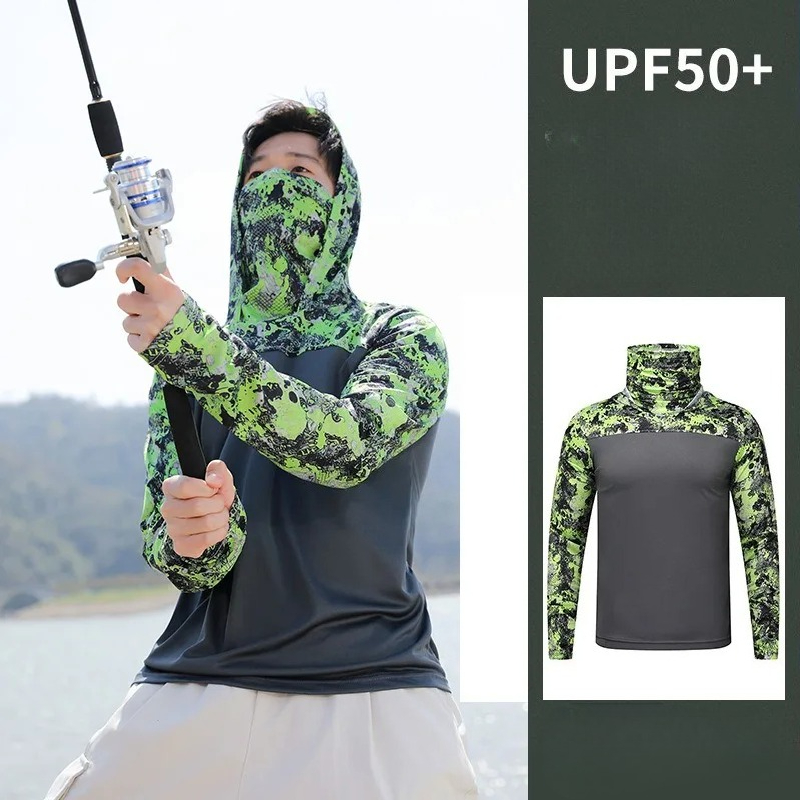 Fishing Shirt Uv Protection - Haut de pêche à capuche pour