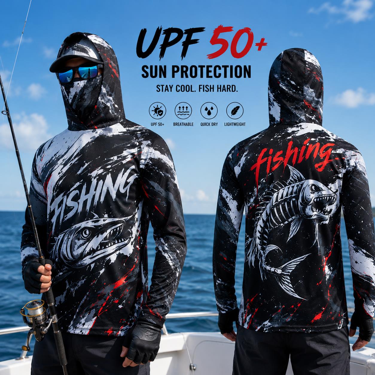 Fishing Hoodie - Chemise de pêche à capuche pour