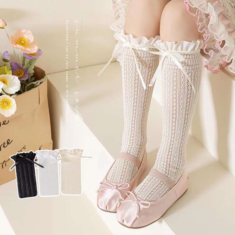 Fishing Socks - Bas longs en dentelle pour filles,