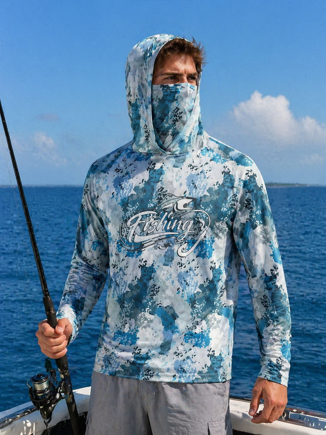 Haut de pêche à capuche pour h - Fishing Mask Sun Protection avis et prix